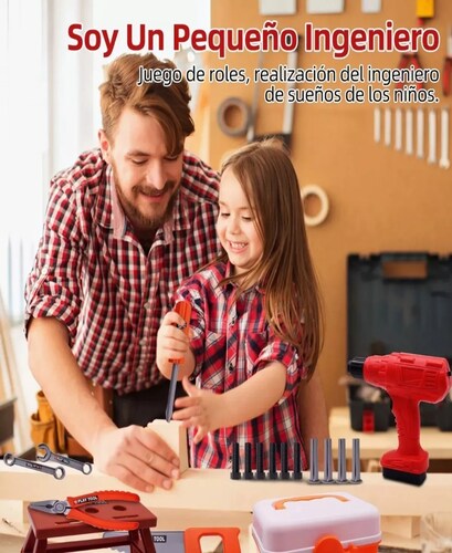 Juguete Herramientas Niño Caja Taladro 37infantil Accesorios.