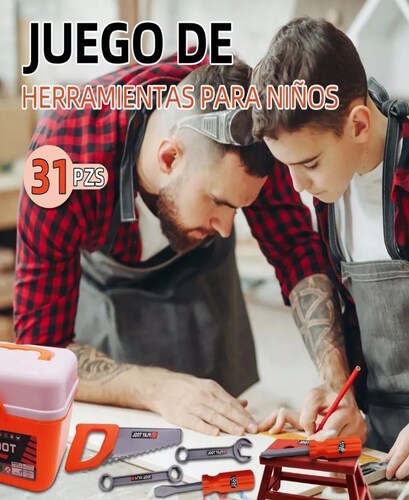 Juguete Herramientas Niño Caja Taladro 37infantil Accesorios.