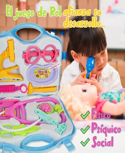 Kit Maletin Enfermera Juguete De Rol Medico Doctor Xf7769.