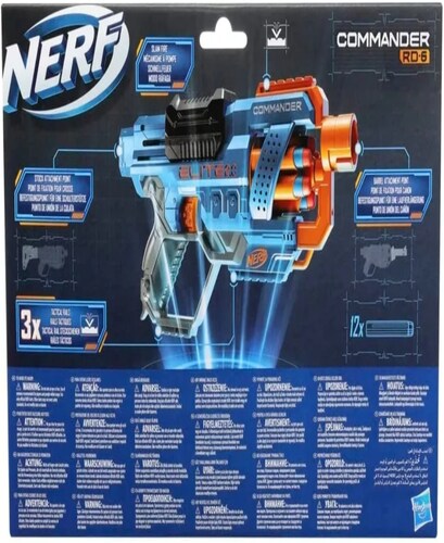 Lanzador Nerf Elite 2.0 Commander Rd 6 Con 12 Dardos 8+