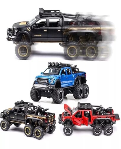 Ford Raptor F150 Tuning Edition Miniatura Metal Autos 1:28 Color Negro.
