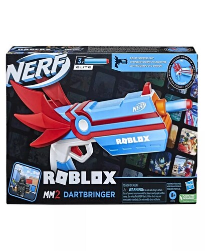 Lanzador Nerf Elite Roblox Mm2 Dartbringer Con 3 Dardos 8+.