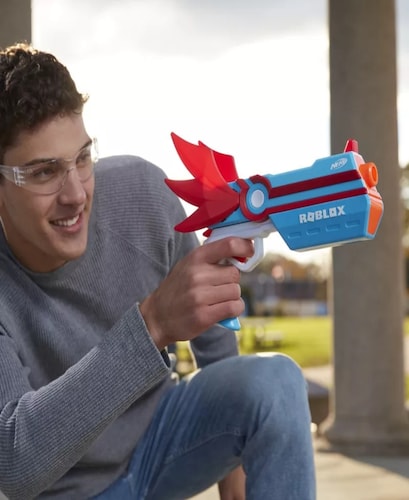 Lanzador Nerf Elite Roblox Mm2 Dartbringer Con 3 Dardos 8+.