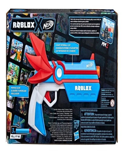 Lanzador Nerf Elite Roblox Mm2 Dartbringer Con 3 Dardos 8+.
