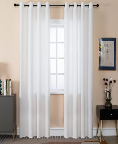 Cortinas Traslucida Juego 274x214cm Habitacion En 2 Pieza.