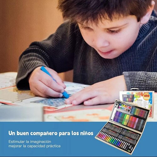 Kit De Lápices De Dibujo Marcadores Plumones Punta 180 Pcs