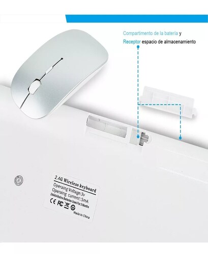 Teclado Wireless Ratón Inalámbricos Español Computadora Kit.