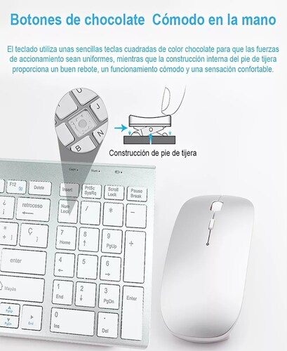 Teclado Wireless Ratón Inalámbricos Español Computadora Kit.