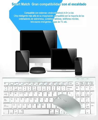 Teclado Wireless Ratón Inalámbricos Español Computadora Kit.