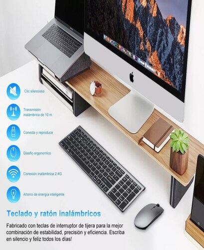 Kit Teclado Y Mouse Inalambrico Español Portátil Por Laptop.