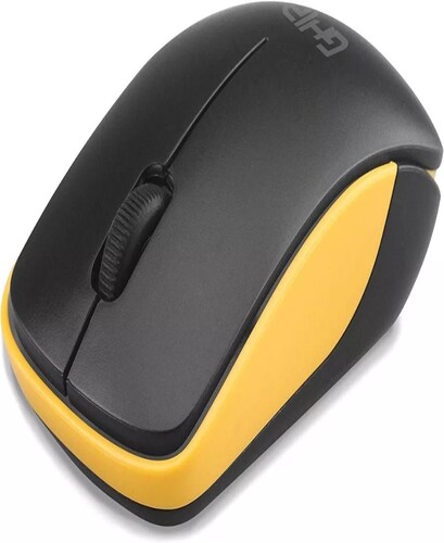 Kit de teclado y mouse inalámbrico Ghia GT4000 Español de color negro y amarillo.