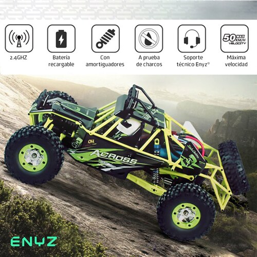 Carro A Control Remoto Carro 4x4 Jeep Buggy Razer Rc Wltech 12428 - 50 Km/h - 4x4 Color Verde Neón