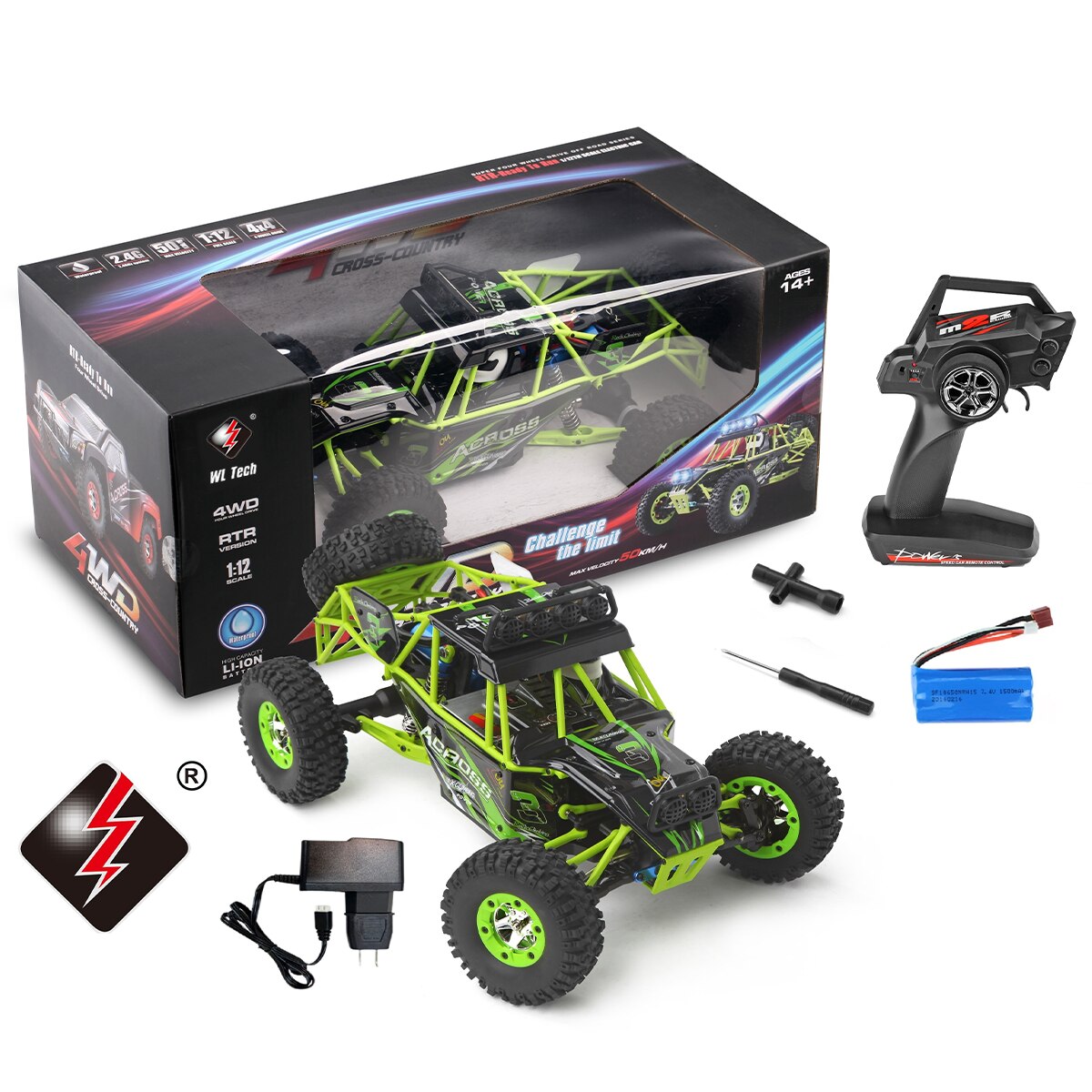 Carro Control Remoto 4x4 off road 50Km h Buggy Jeep Razer RC