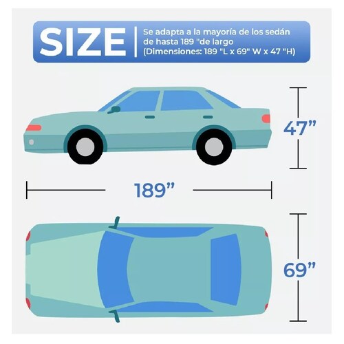 Cubierta Funda De Coche Cubre Auto Impermeable 480*175*120cm