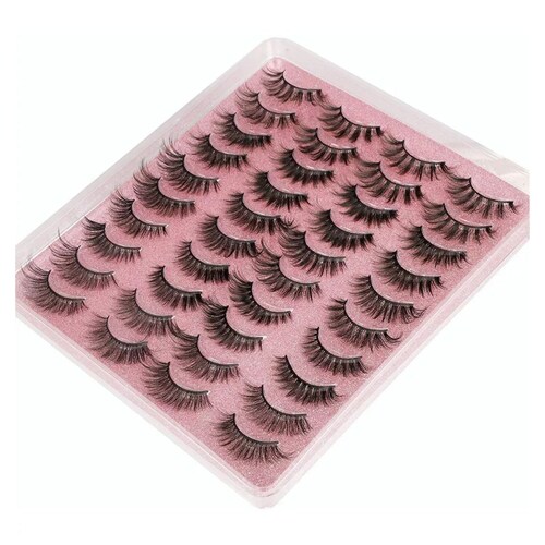 20 Pares De Pestañas Postizas 3d Mixtas Visón Natural Ojos