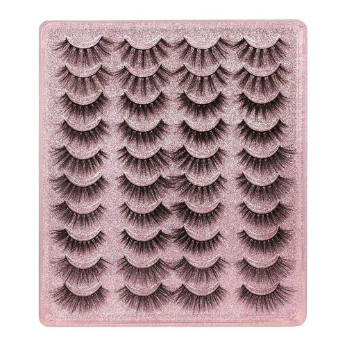 20 Pares De Pestañas Postizas 3d Mixtas Visón Natural Ojos