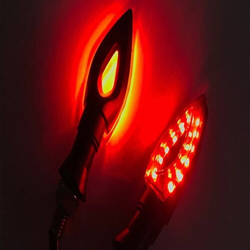 Par Luces Led Direccionales Moto Ahuecar Laterales 2pz  Rojo