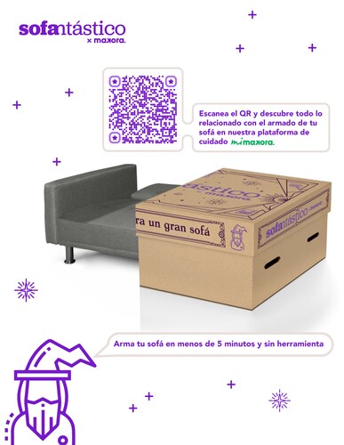 Sofá Cama De Lino Gris Claro Con Portavasos Modelo Caroli Makora.