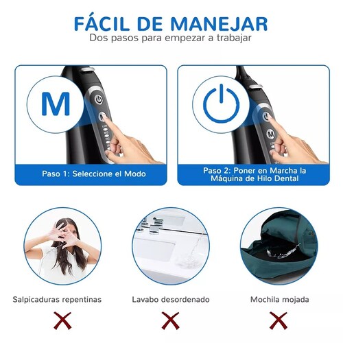 Irrigador Bucal Portátil Limpiador De Dientes Recargable
