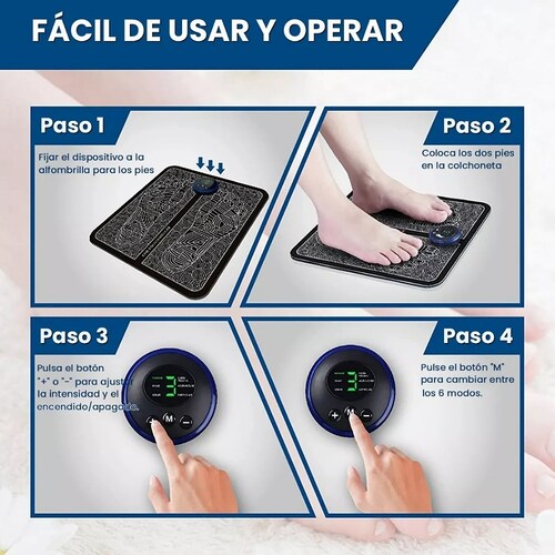 Ems Masajeador De Pies Eléctrico Con 6 Modos 9 Intensidades