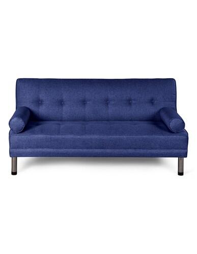 Sofá Cama De Lino Azul  Modelo Calia Sofantastico 