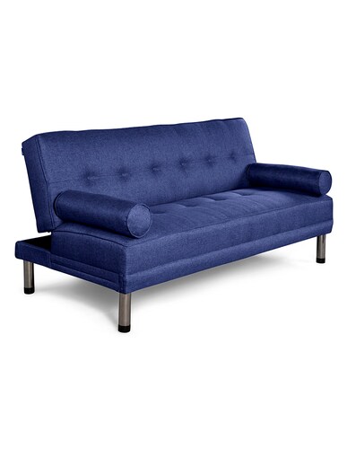 Sofá Cama De Lino Azul  Modelo Calia Sofantastico 