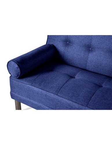 Sofá Cama De Lino Azul  Modelo Calia Sofantastico 