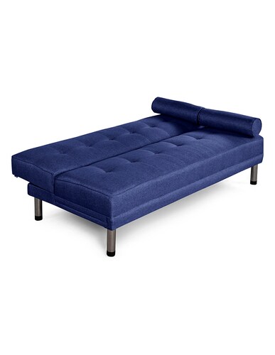 Sofá Cama De Lino Azul  Modelo Calia Sofantastico 