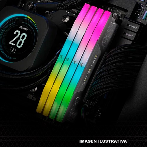 Memoria RAM DDR5 64GB 5200MT/s CORSAIR VENGEANCE RGB AMD EXPO 2x32GB Gris CMH64GX5M2B5200Z40K 