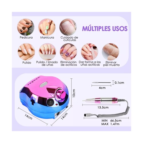 Pulidor Esmeril Uñas Profesional Manicure 35000 Rpm Metal