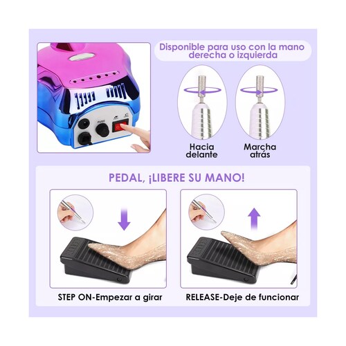 Pulidor Esmeril Uñas Profesional Manicure 35000 Rpm Metal