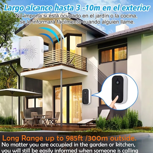 Timbre Inalámbrico Wifi Impermeable Con Cámara Impermeable