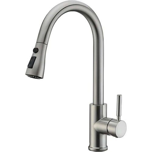 Mezcladora Para  Flexible Tarja Telescopico Cocina Grifo Color Plateado