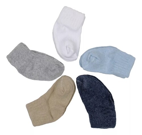 Calceta Para Bebes Y Niños De Algodón Blanca/colores (12pzs).