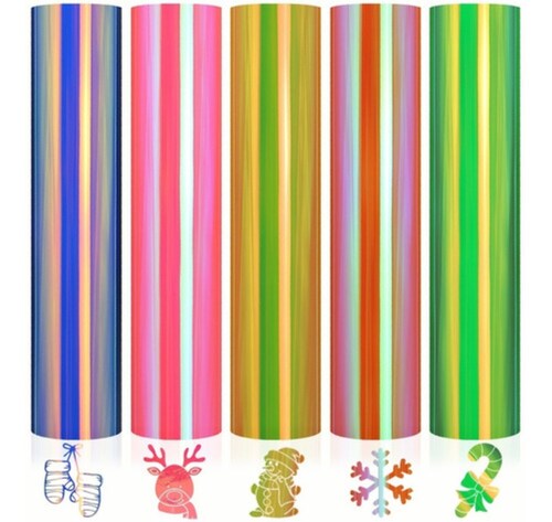 Vinil Tornasol Holográfico Para Cameo Cricut 30 cm 5 Pzs 