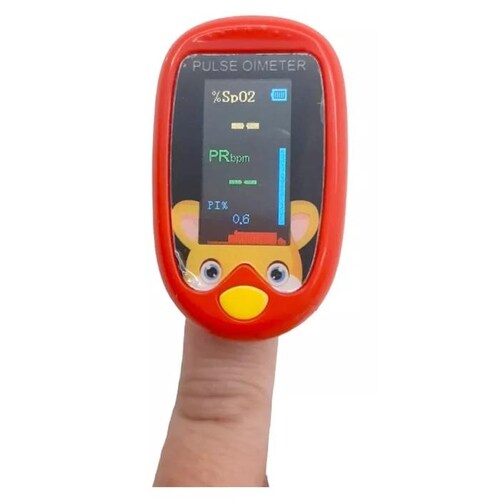 Oxímetro para bebes MXOXK-001-25 1Pza Rojo Rango de Medición 70porciento -99porciento Spo2 30 240BPM mas menos 2BPM o mas menos 2porciento PR, OxiKid