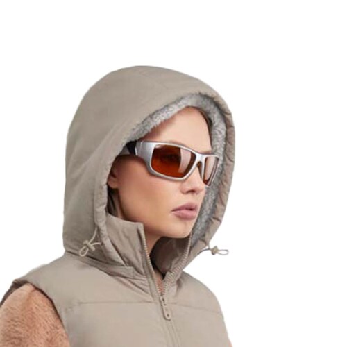 Chaleco marca Holly Land acolchado para mujer, color beige, mod. 1099376