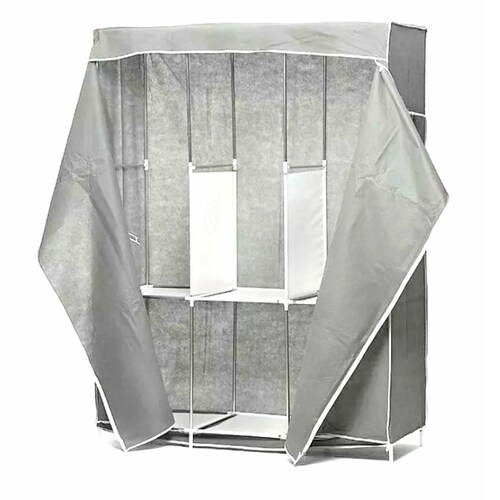 Armario Closet Organizador Ropa Ropero Zapatero Rack Armable Color Gris