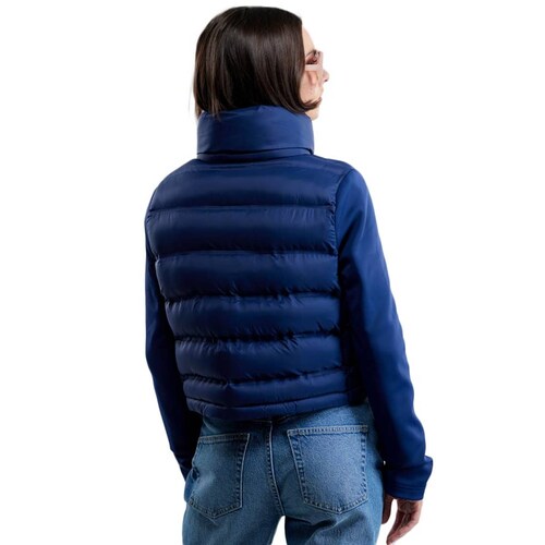 Chamarra crop capitonada Holly Land para mujer, azul marino, mod. 1094836