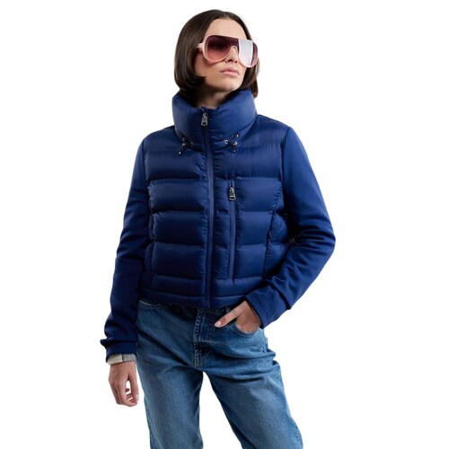 Chamarra crop capitonada Holly Land para mujer, azul marino, mod. 1094836
