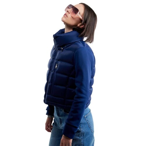 Chamarra crop capitonada Holly Land para mujer, azul marino, mod. 1094836