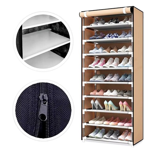 Zapatera De Closet Organizador Zapatos 9 Niveles Marco Metal