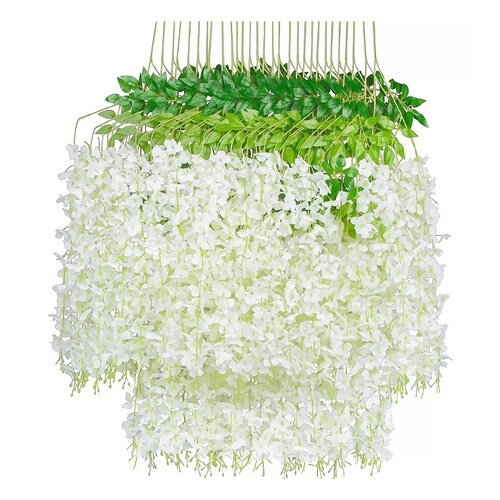 Flores Artificial Wisteria 12pzs 1.1m Decoración Fiesta Boda