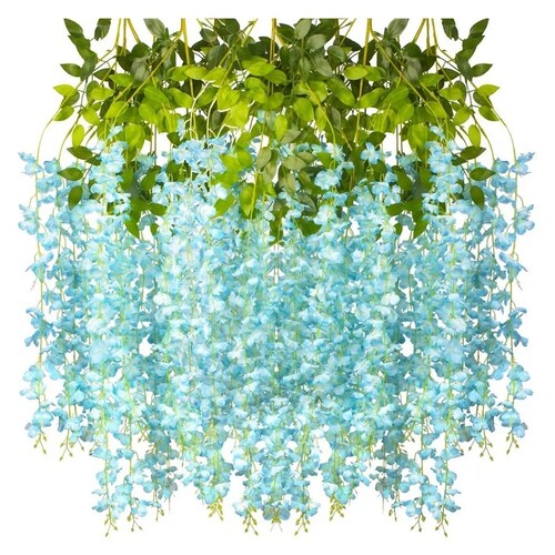 Flores Artificial Wisteria 12pzs 1.1m Decoración Fiesta Boda