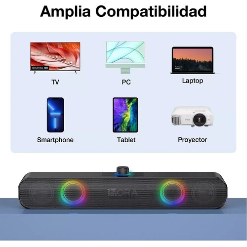 LED Bocina Bluetooth Portátil,Altavoz Inalámbrico Bluetooth