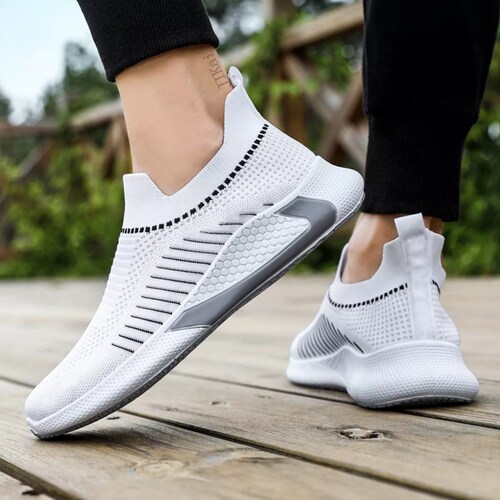 Zapatos Deportivos Casuales Transpirables Para Hombre/BLANCAS TALLA 6.5.