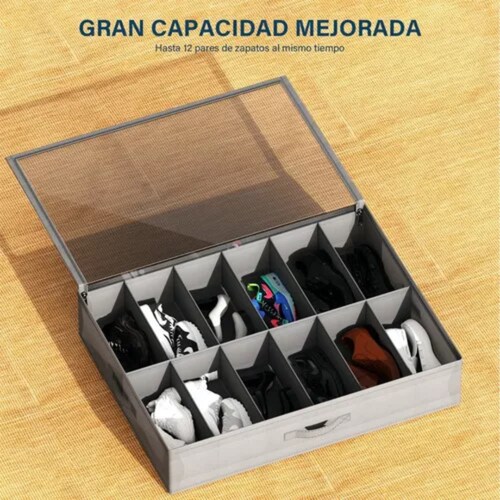 Zapatera Plegable Bajo Cama Para 12 Pares Guardar Espacio.