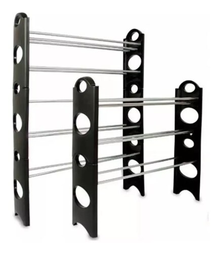 Rack Zapatera 10 Niveles 30 Pares Zapatos Organizador Mueble Color Negro.