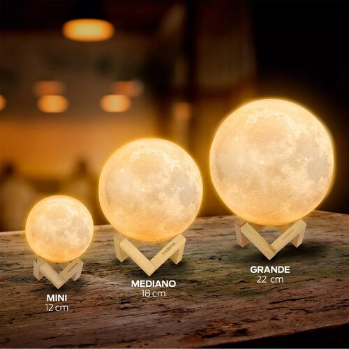 Lámpara De Luna 3d Led Réplica Exacta Grande 18cm Redlemon Color de la pantalla Blanco.