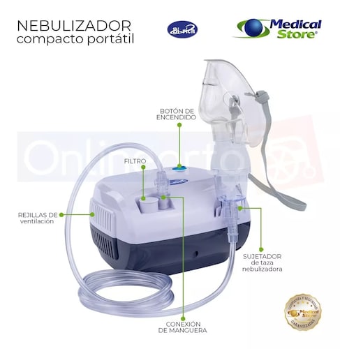 Nebulizador Super Silencioso Adulto Y Infantil Marca Bi-rich COLOR AZUL.